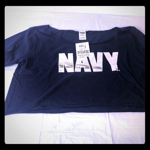 Victoria Secret pink Navy Crop Top